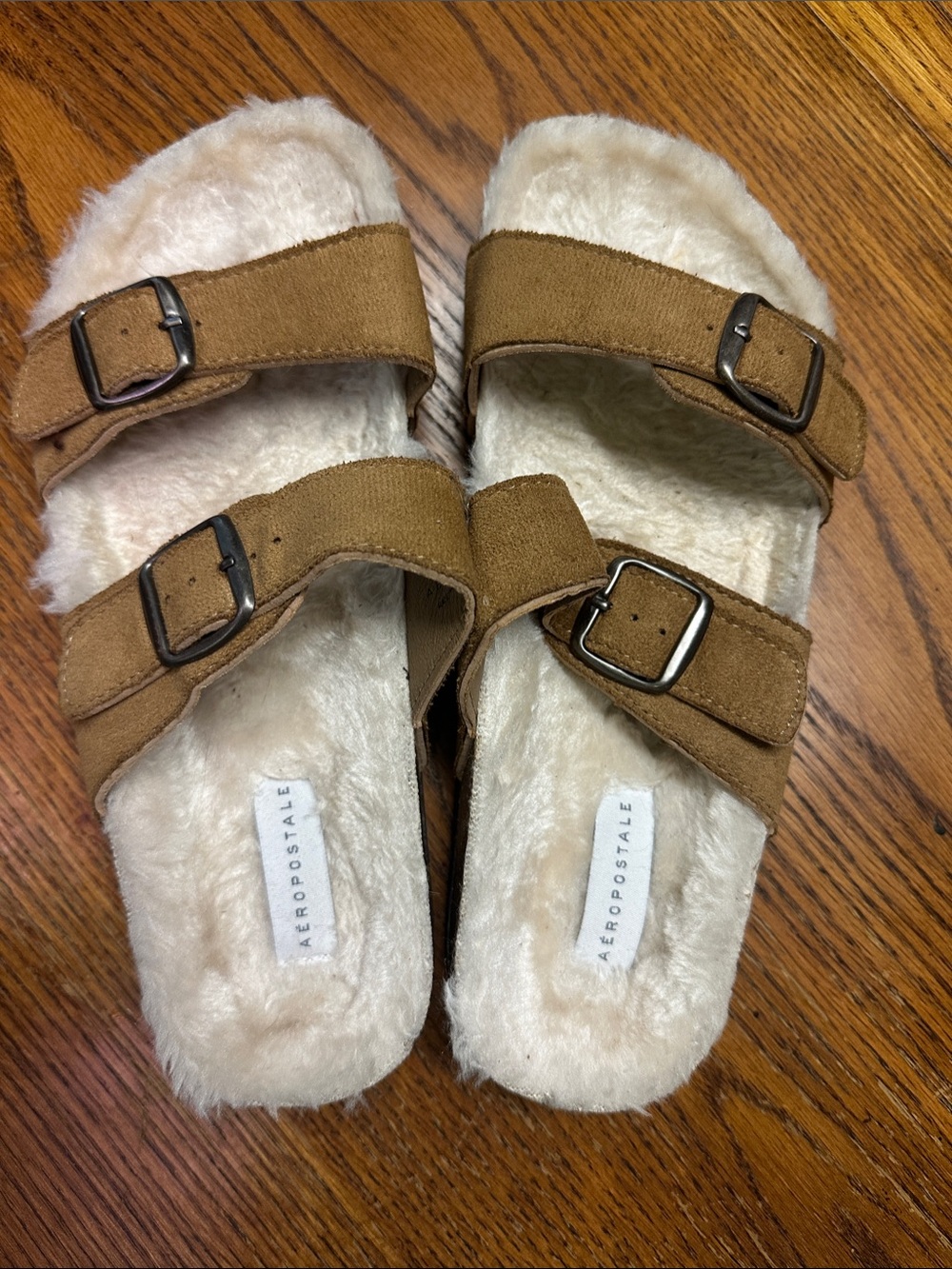 Aeropostale tan slides, size 9